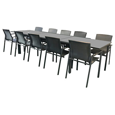 Westminster Madison Rectangular 8-10 Seater Extending Table Garden Dining Set Charcoal Grey